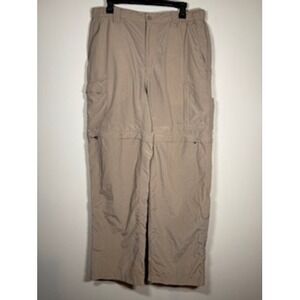 The North Face Mens L Tan Convertible Hiking Cargo Pants Zip Off Shorts Nylon